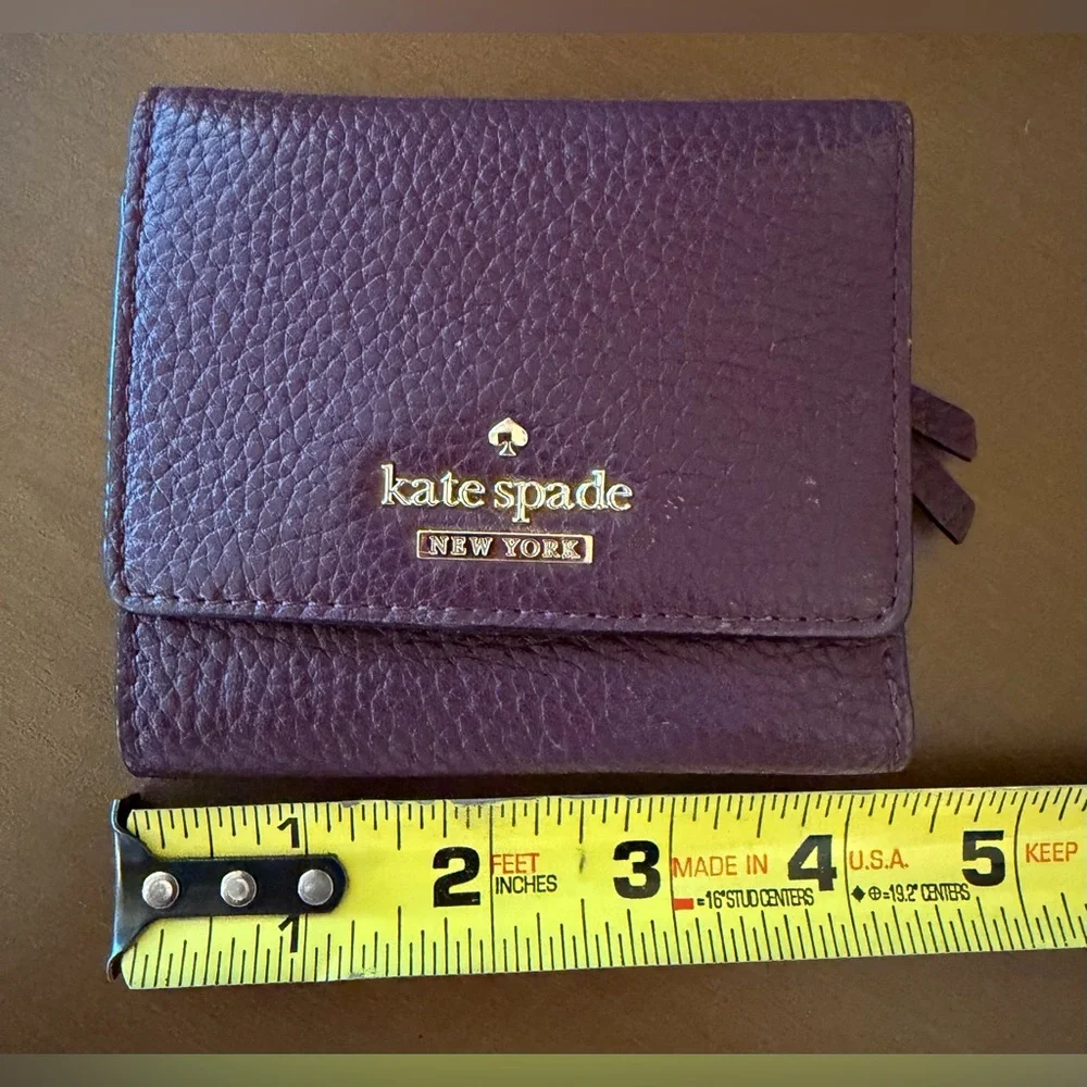 **SALE**Kate Spade Deep Purple Pebbled Leather Small Wallet - Picture 13 of 14